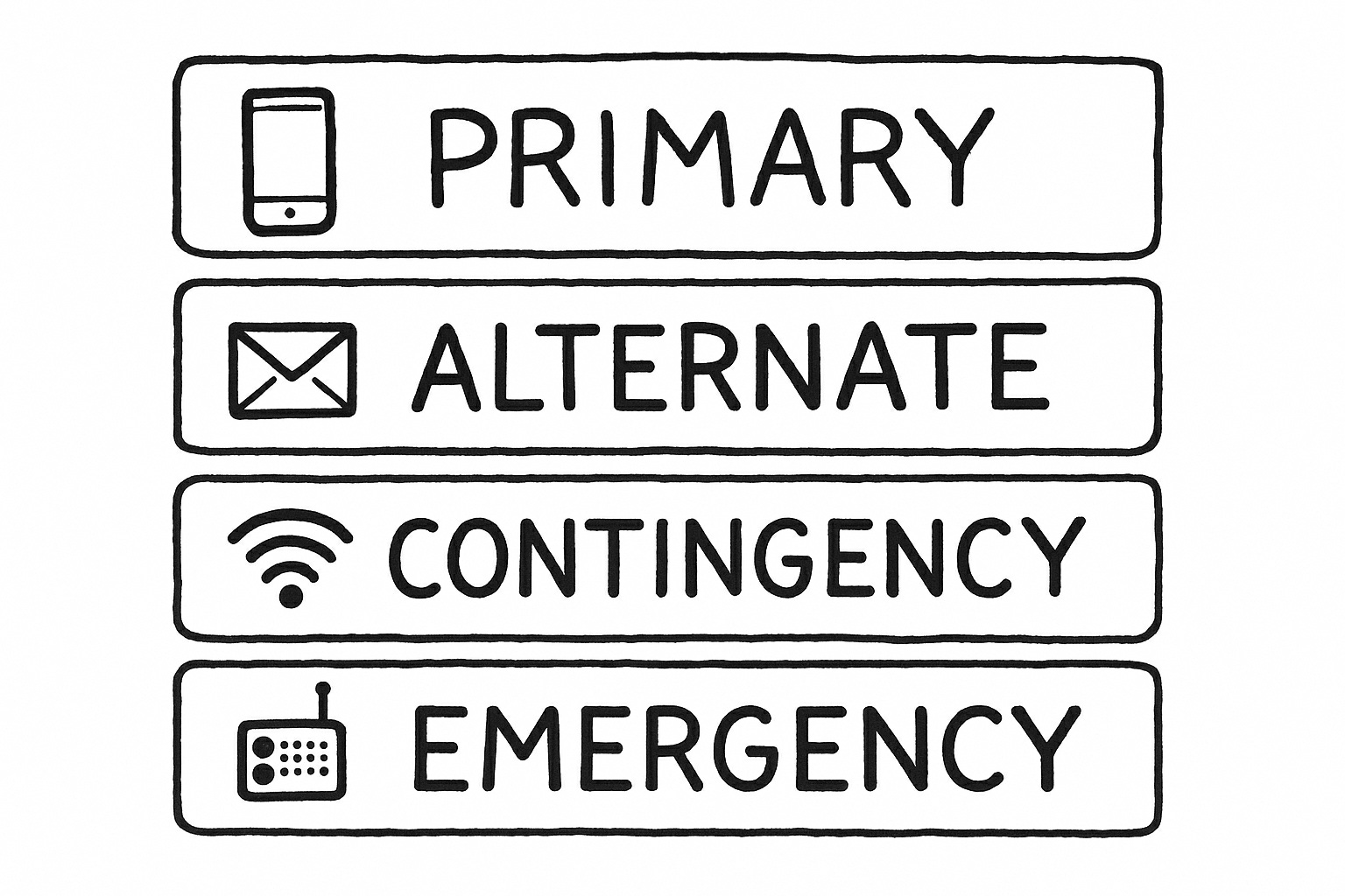 A PACE plan uses four layers of communication